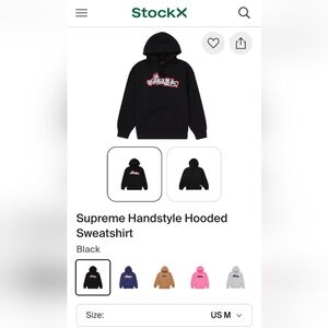 SUPREME Black HOODIE Street Tag Style. new In Bag. Size M but Fits Oversized.